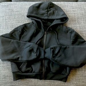 Black cropped hoodie